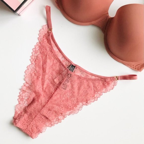 34D LARGE Victoria’s Secret pink tan bra set - Picture 4 of 5